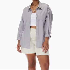 Wilfred Free Relaxed Button Up Dropped Shoulder Crisp Cotton Longsleeve, XXS